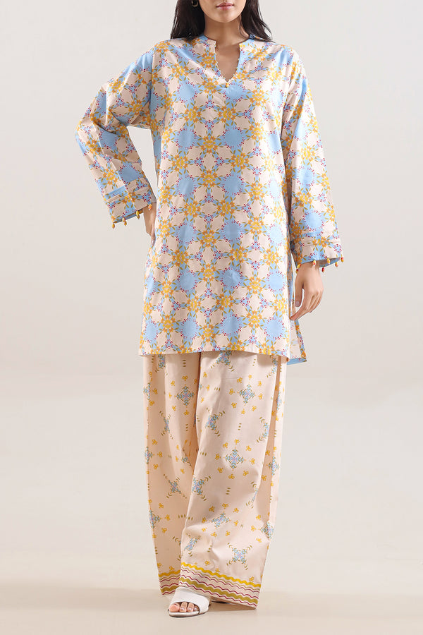 Unstitched Printed Royal Linen 2 Piece (Shirt/Trouser)