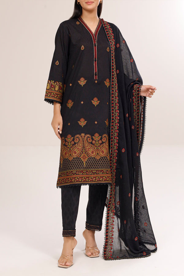 Unstitched Embroidered  Cotton Jacquard 2 Piece (Shirt/Trouser)