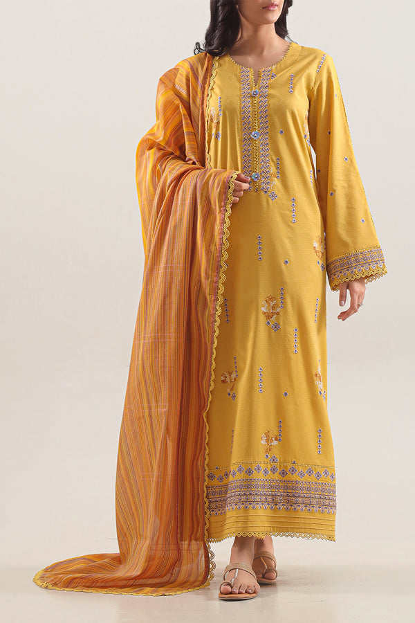 Unstitched Embroidered Self Jacquard 3 Piece