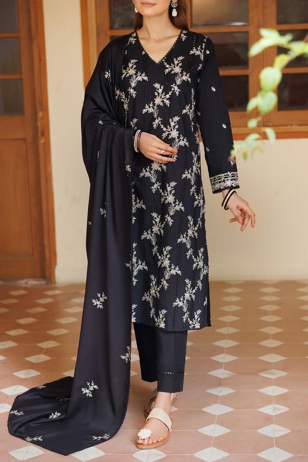 Unstitched Solid Pashmina 3 Piece