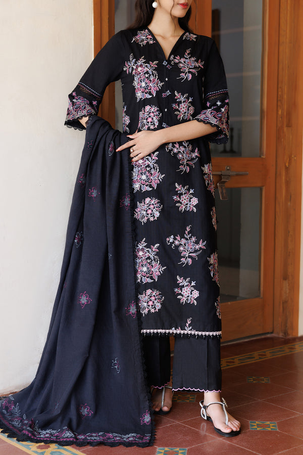 Unstitched Solid Embroidered Warm Khaddar 3 Piece