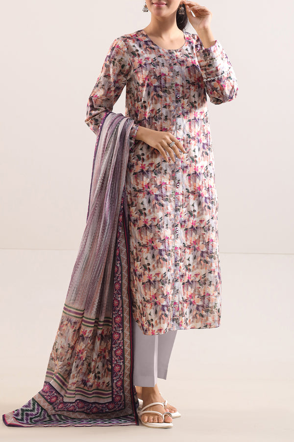 Unstitched Printed Lawn 3 Piece