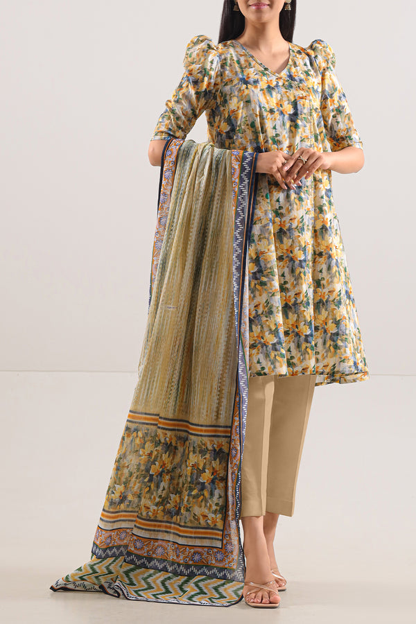 Unstitched Printed Lawn 3 Piece