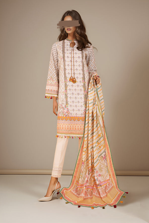 Unstitched Printed Lawn 2 Piece (Shirt/Dupatta)