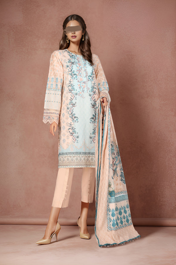 Unstitched Printed Lawn 3 Piece