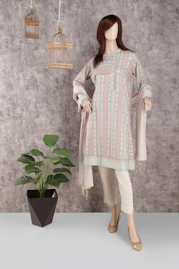 Unstitched Printed Lawn 3 Piece