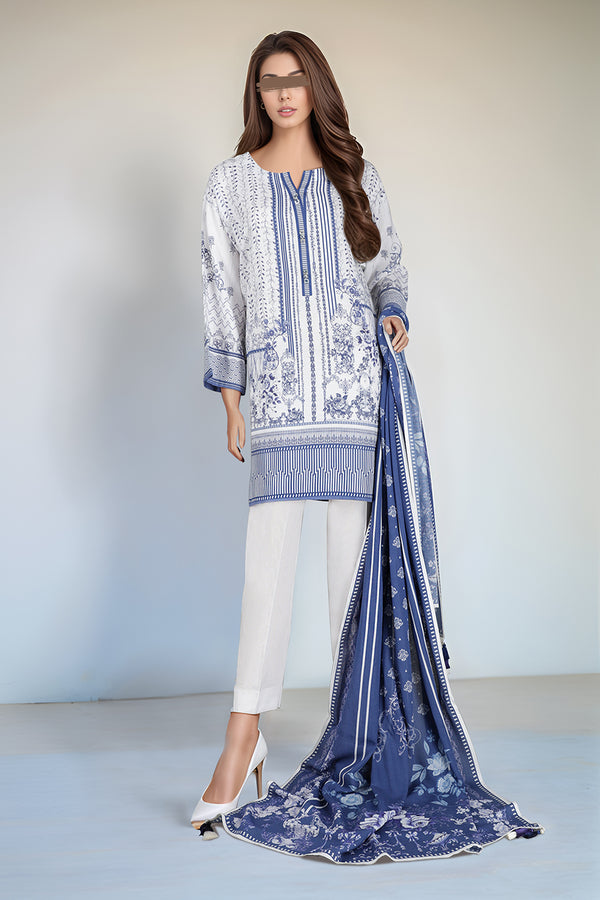 Unstitched Printed Lawn 3 Piece