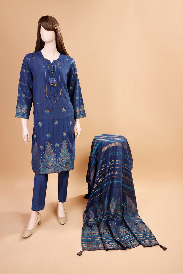 Unstitched Jacquard Cotton 2 Piece (Shirt/Dupatta)