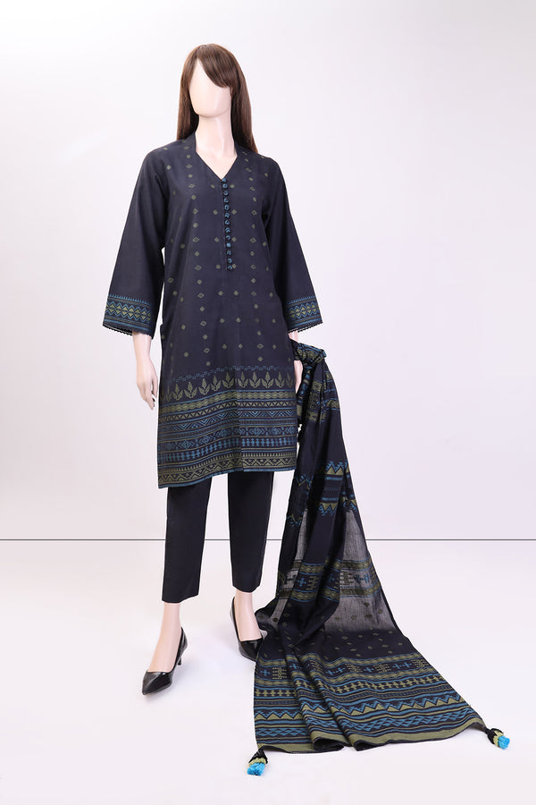 Unstitched Jacquard Cotton 2 Piece (Shirt/Dupatta)