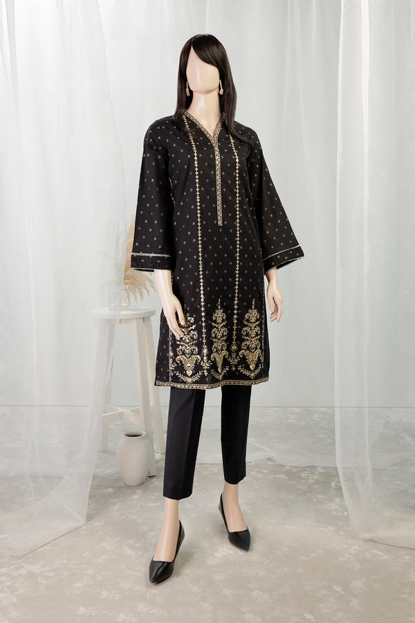 Embroidered Jacquard Cotton Stitched Shirt