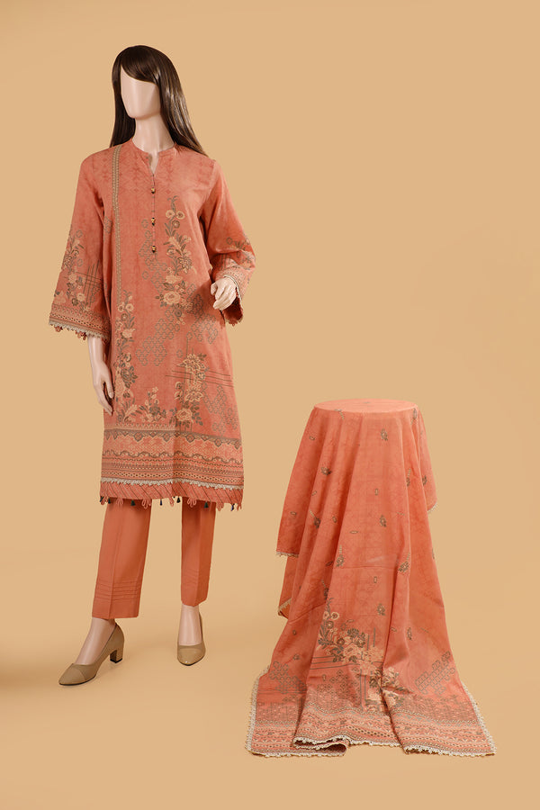 Unstitched Jacquard Cotton 2 Piece (Shirt/Dupatta)