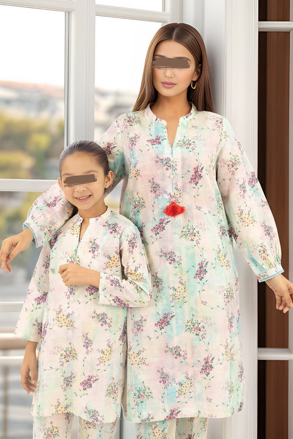 SAYA's Printed Khaddar Stitched For Mom And Daughter