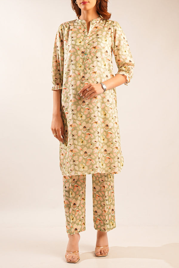 Printed Dobby Self Stitched 2 Piece (Shirt/Trouser)