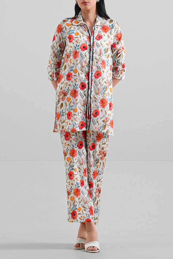 Printed Korean Lawn Stitched 2 Piece (Shirt/Trouser)