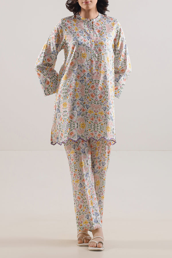 Printed Embroidered Arabic Lawn Stitched 2 Piece (Shirt/Trouser)