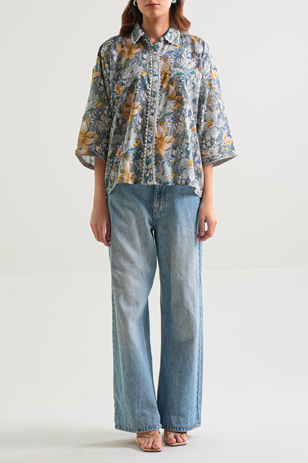 Printed Arabic Lawn Stitched Shirt