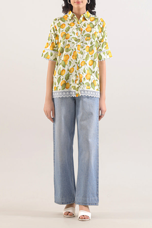 Printed Dobby Self Stitched Shirt