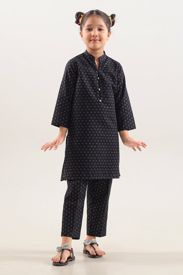 Stitched Cotton Jacquard 2 Piece (Shirt/trouser) For Kids