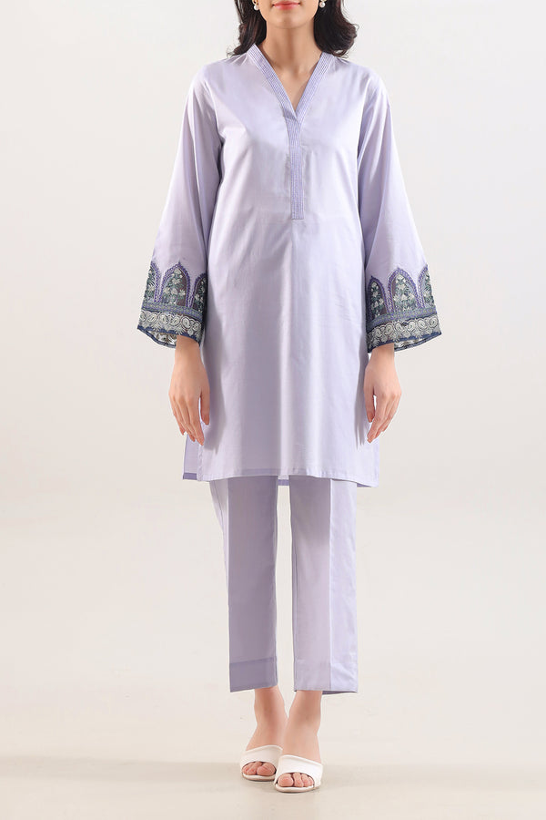 Stitched Embroidered Self Jacquard 2 Piece (Shirt/Trouser)