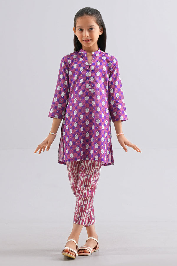 Printed Lawn Stitched 2 Piece (Shirt/Trouser)  For Kids