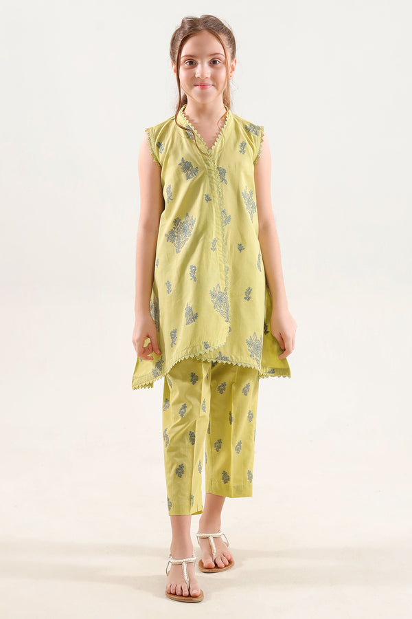 Stitched Cotton Jacquard 2 Piece (Shirt/trouser) For Kids