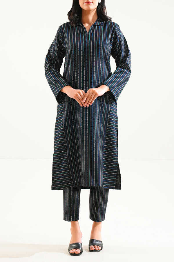 Cotton Jacquard Stitched 2 Piece (Shirt/Trouser)