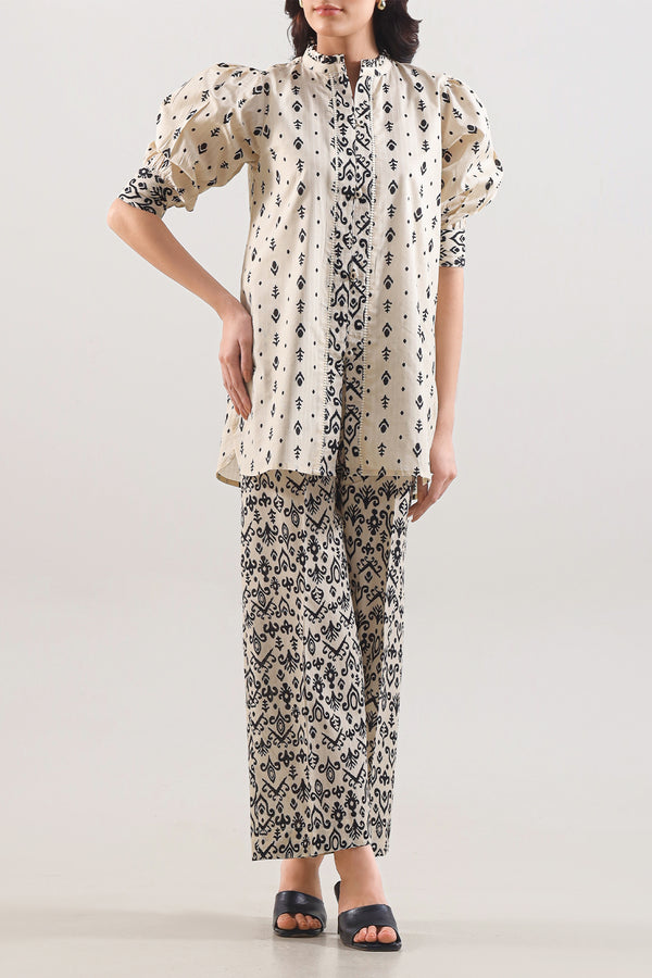 Printed Strip Lawn Stitched 2 Piece (Shirt/Trouser)