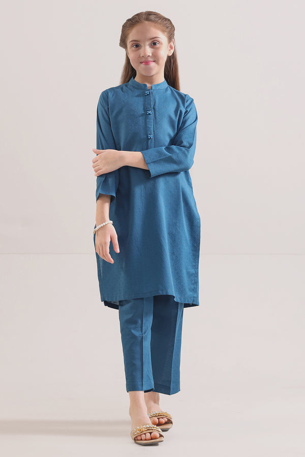 Stitched Lawn Jacquard Shirt/Trouser For Kids