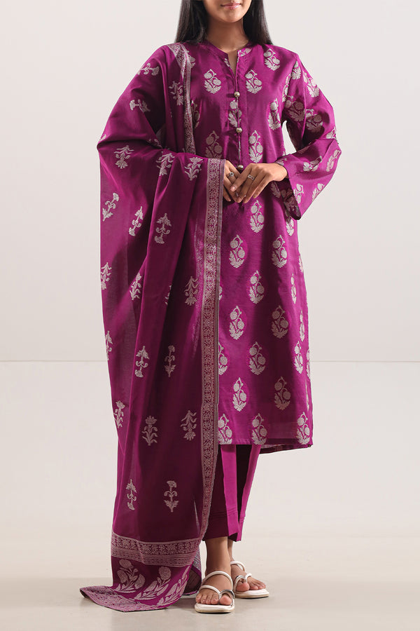 Cotton Jacquard Stitched 3 Piece