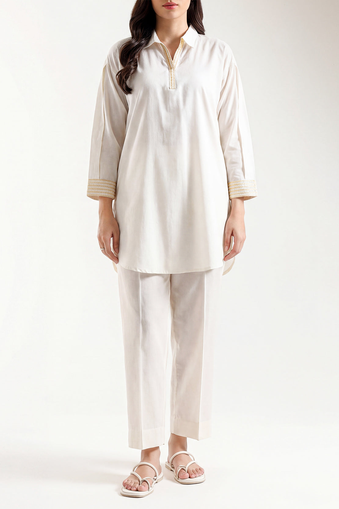 Stitched Embroidered Self Jacquard 2 Piece (Shirt/Trouser)