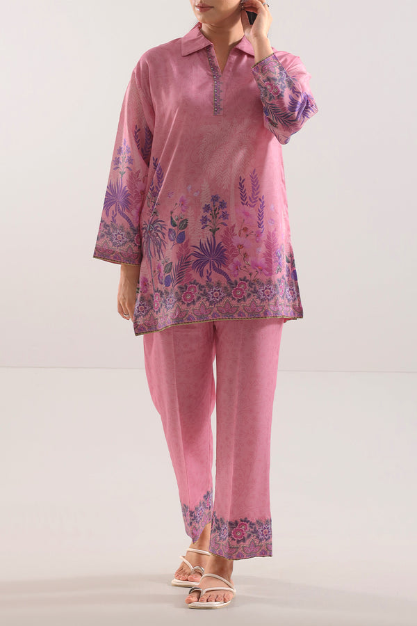 Printed Silk Touch Stitched 2 Piece (Shirt/Trouser)