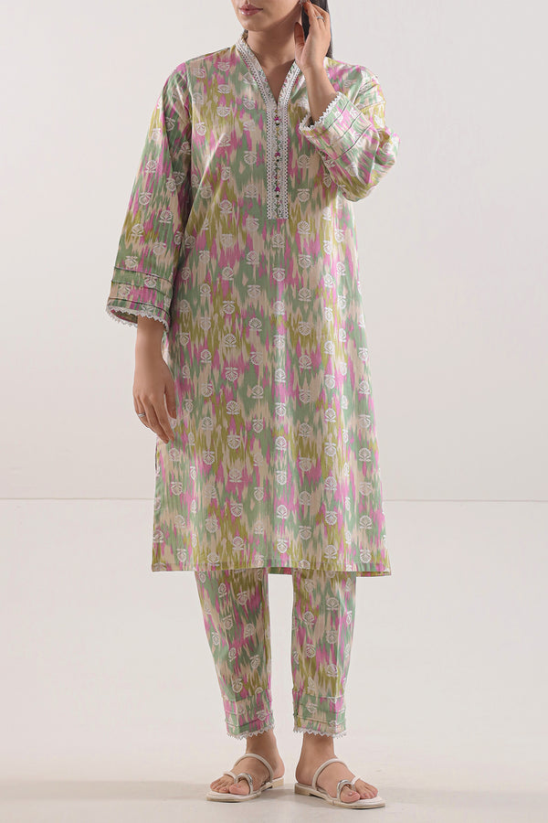 Printed Strip Lawn Stitched 2 Piece (Shirt/Trouser)