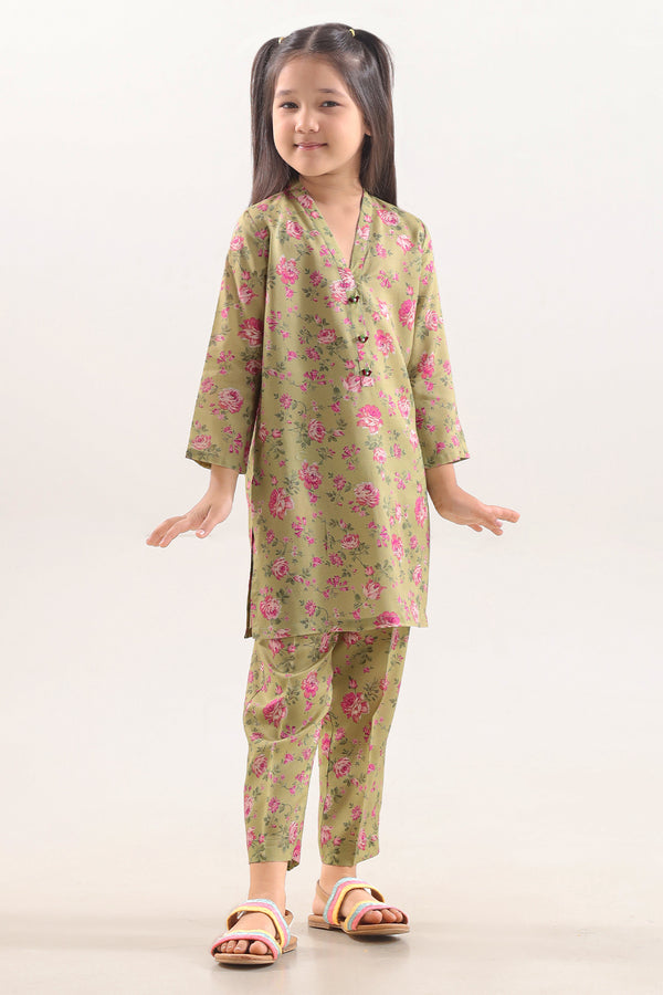 Printed Arabic Lawn Stitched 2 Piece (Shirt/Trouser)  For Kids