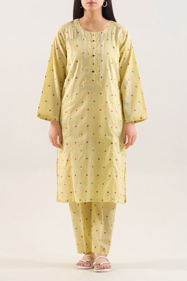 Cotton Jacquard Stitched 2 Piece (Shirt/Trouser)