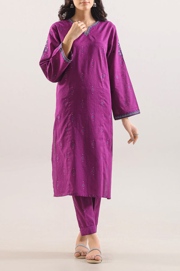 Embroidered Cotton Jacquard Stitched 2 Piece