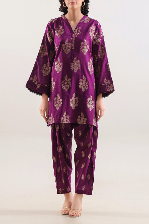 Cotton Jacquard Stitched 2 Piece (Shirt/Trouser)