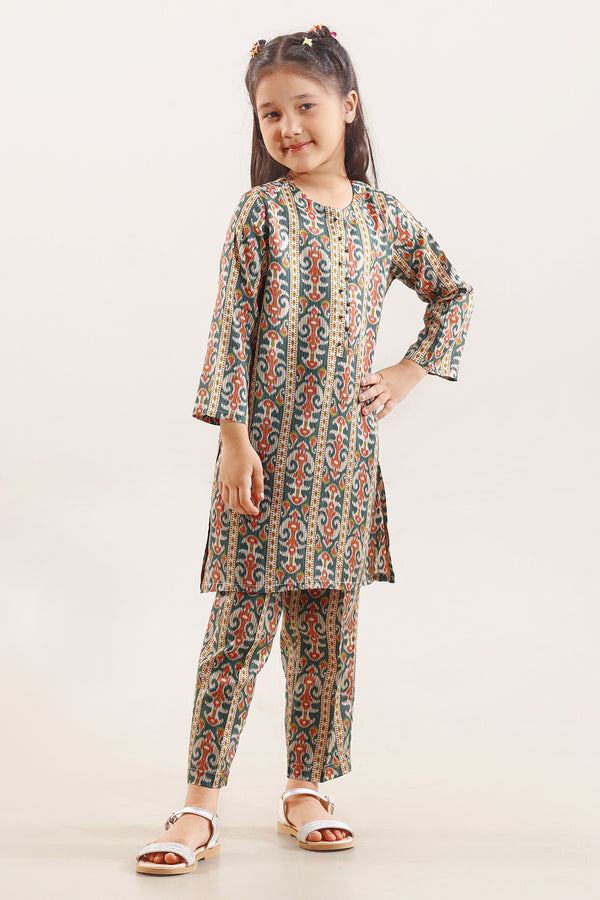 Printed Arabic Premium Lawn Stitched 2 Piece (Shirt/Trouser)  For Kids
