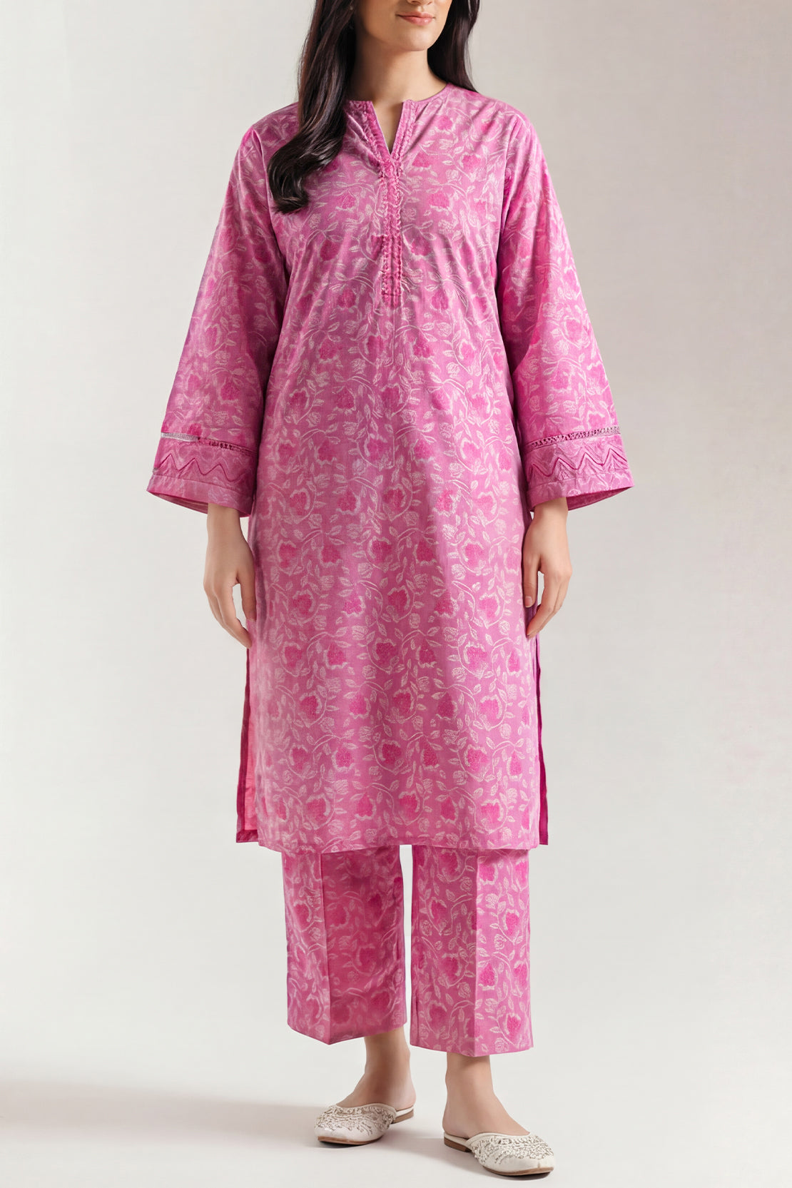 Embroidered Cotton Jacquard Stitched 2 Piece (Shirt/Trouser) – SAYA