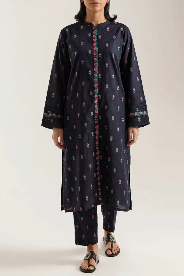 Embroidered Cotton Jacquard Stitched 2 Piece (Shirt/Trouser)