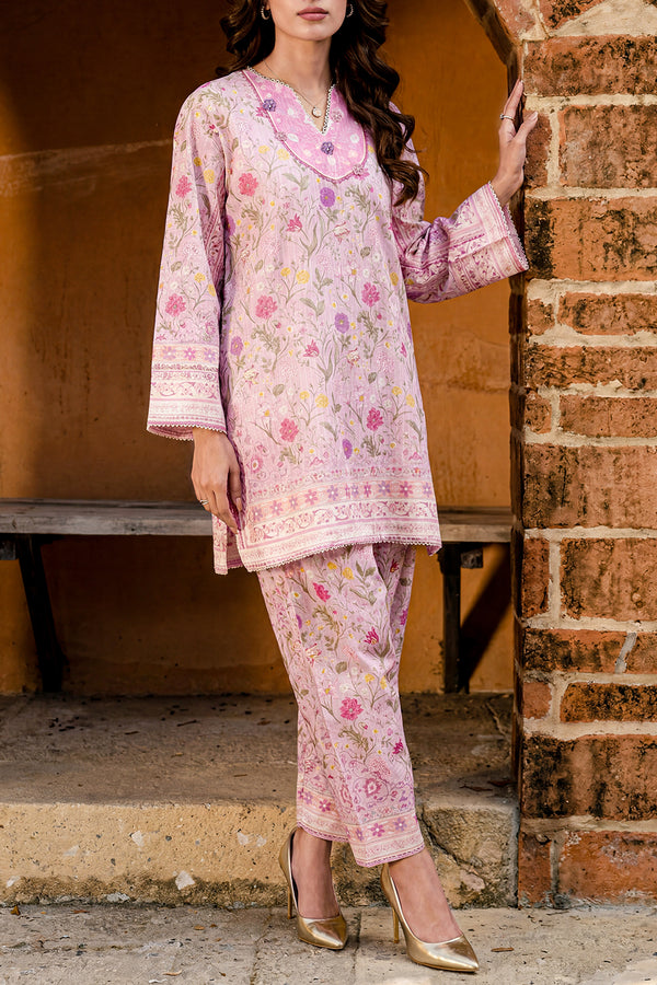 Printed Self Strip Lawn Stitched 2 Piece (Shirt/Trouser)