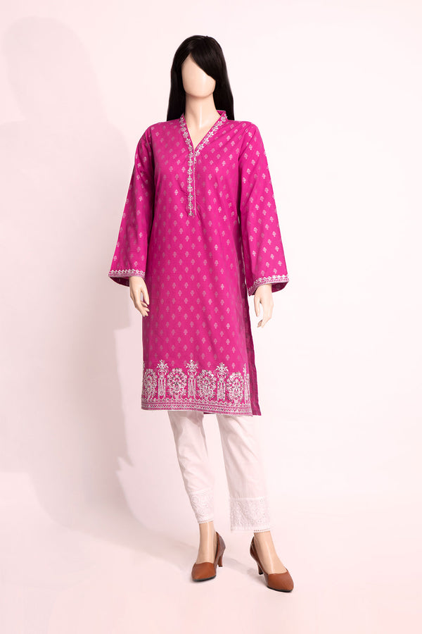 Embroidered Jacquard Cotton Stitched Shirt