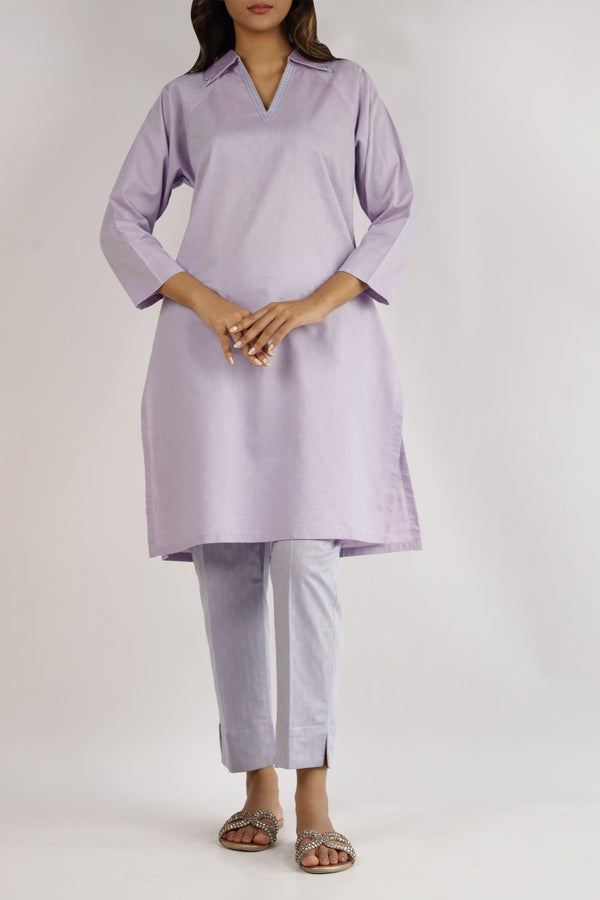 Cotton Jacquard Stitched 2 Piece (Shirt/Trouser)