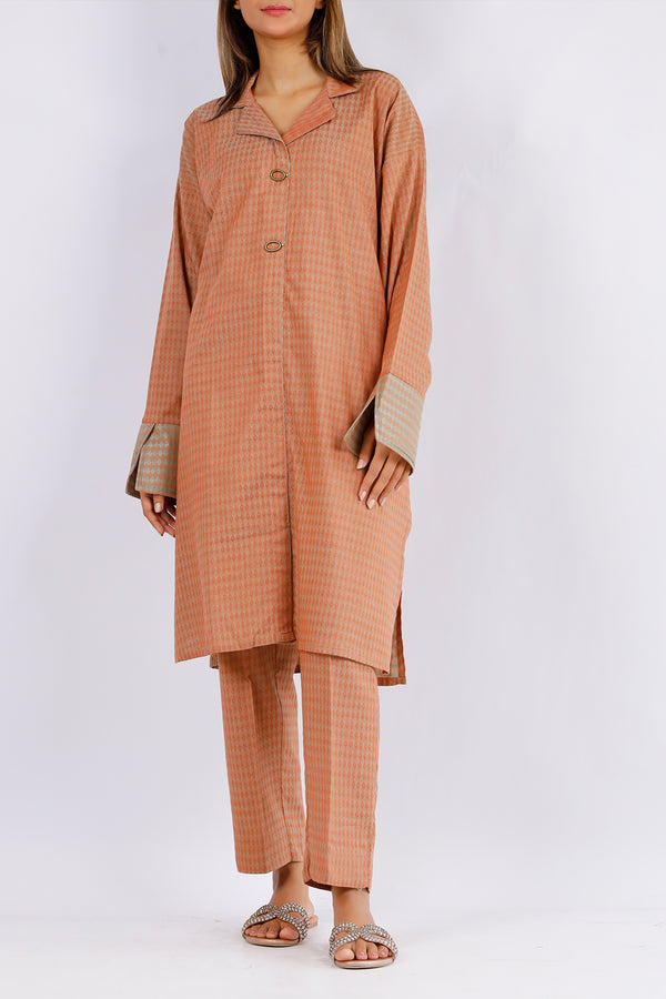 Cotton Jacquard Stitched 2 Piece (Shirt/Trouser)