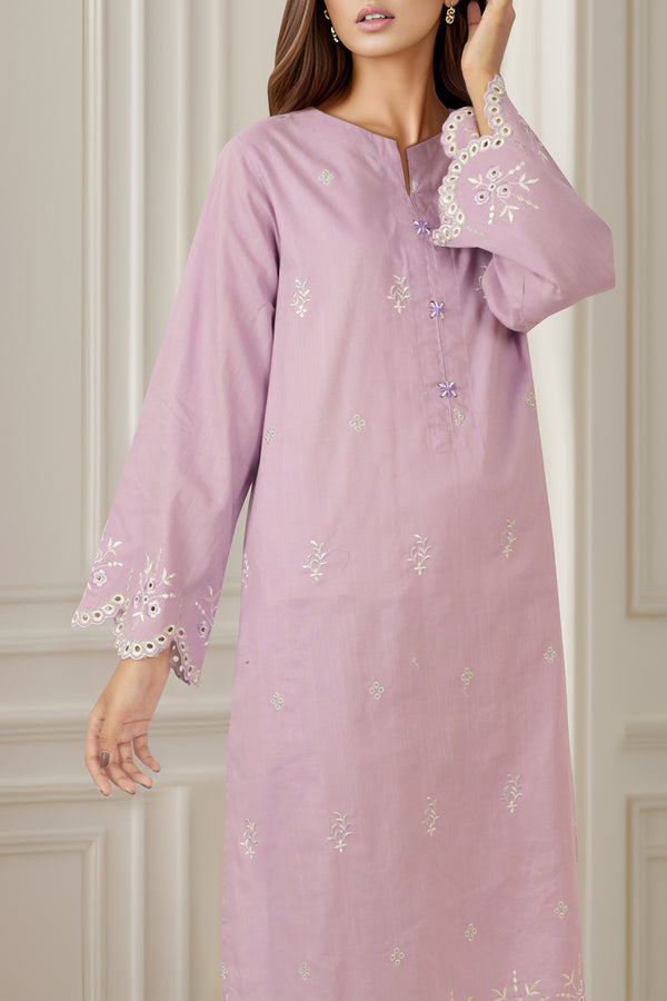 Solid Embroidered Cross Hatch Stitched Shirt