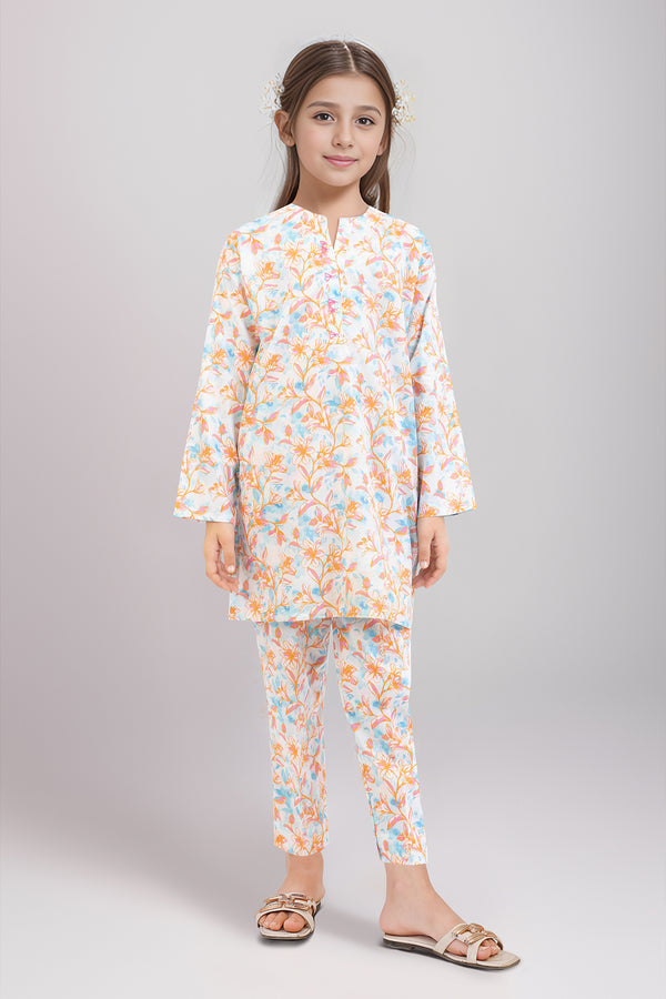 Printed Cambric Stitched Shirt/trouser For Kids