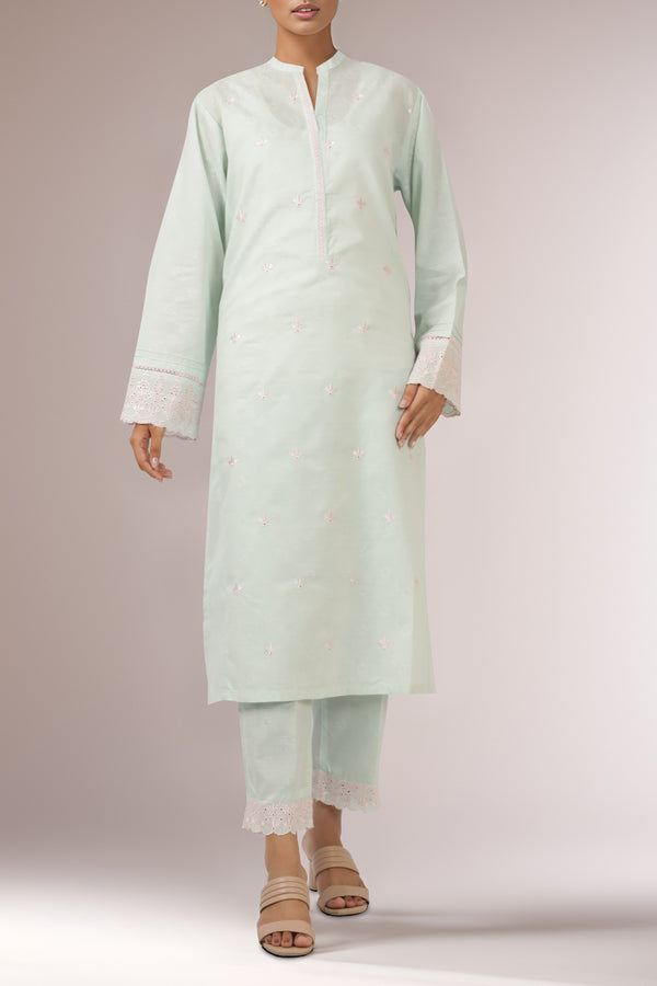 Embroidered Jacquard Cotton Stitched Shirt