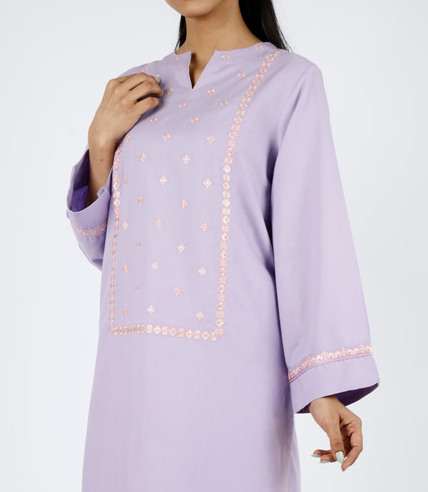 Solid Emb Cotton Stitched 2 Piece (Shirt/Trouser)