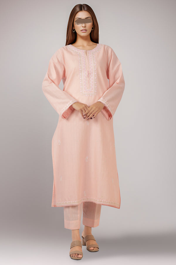 Embroidered Cotton Jacquard Stitched 2 Piece (Shirt/Trouser)