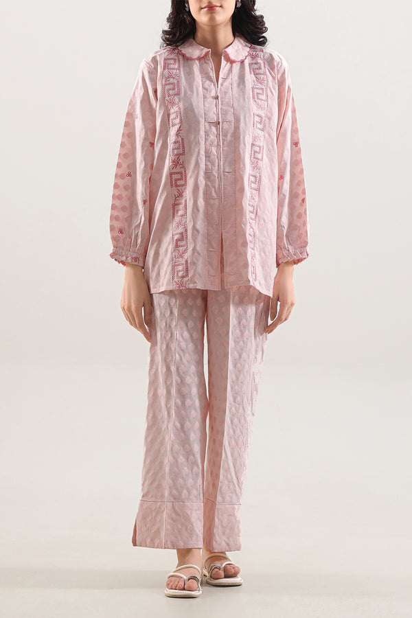 Embroidered Cotton Jacquard Stitched 2 Piece (Shirt/Trouser)