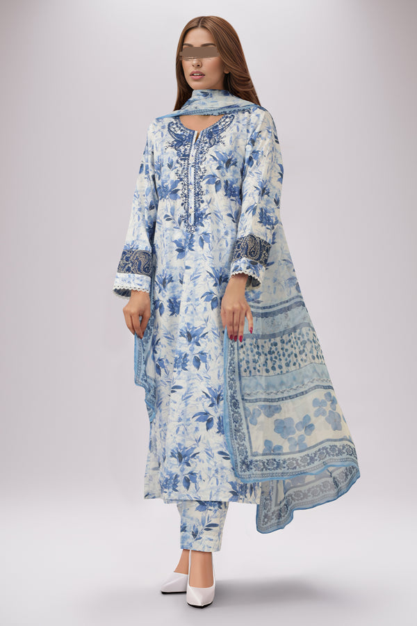 Printed Embroidered Lawn Stitched 2 Piece (Shirt/Trouser)